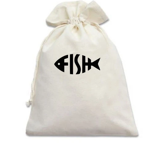 Подарунковий мішечок, Білий, Fish Word