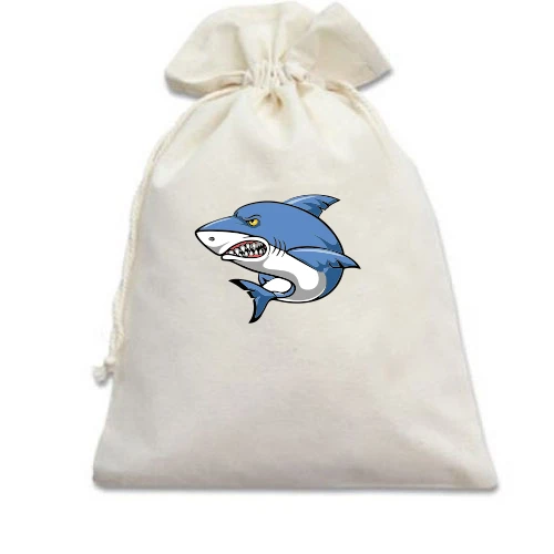 Подарочный мешочек, Белый, Angry Shark