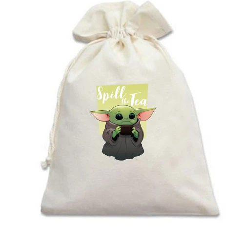 Подарочный мешочек Baby Yoda Spill the Tea
