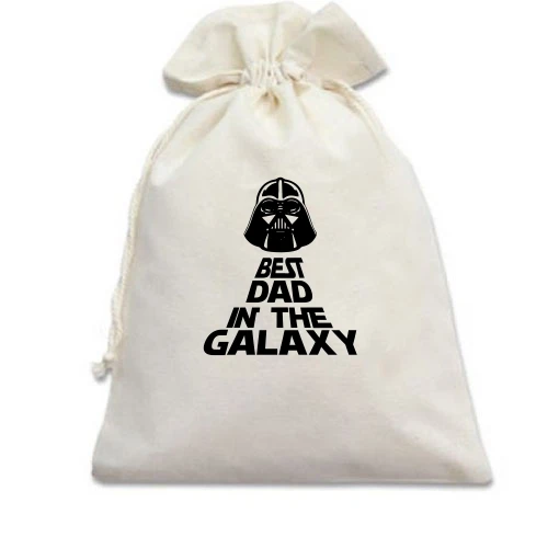 Подарунковий мішечок, білий, Best Dad in the Galaxy