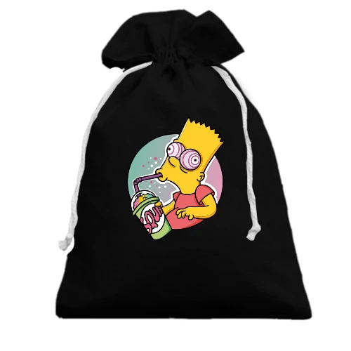 Подарочный мешочек, Черный, Bart Drinks Soda Art
