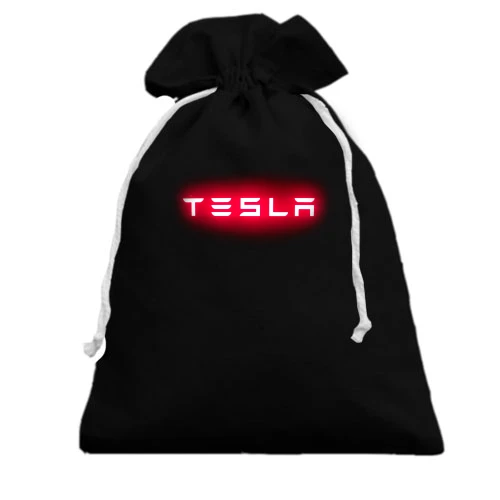 Подарочный мешочек, черный, с лого Tesla (2)