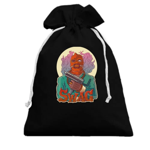 Подарочный мешочек, Черный, SWAG.
