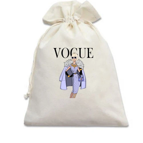 Подарочный мешочек, Белый, VOGUE blonde girl 3