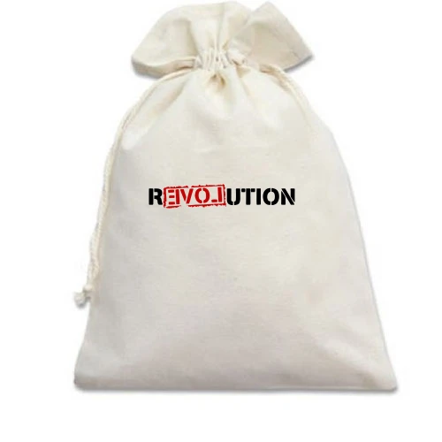 Подарочный мешочек с надписью REVOLUTION LOVE (2)
