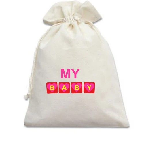 Подарочный мешочек, Белый, My baby (девочка)