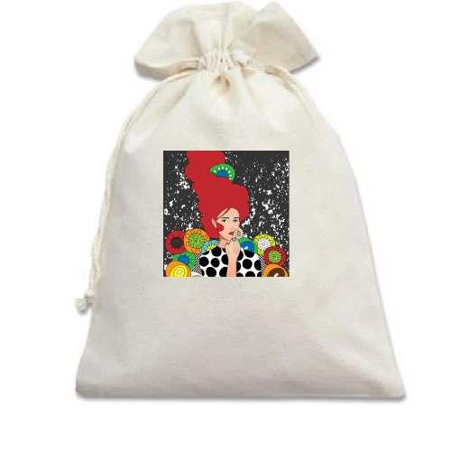 Подарунковий мішечок Redhead girl with flowers