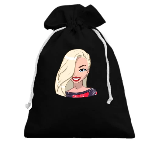 Подарунковий мішечок, Чорний, Art. Blonde smiling