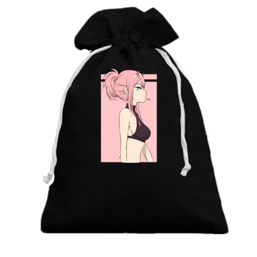 Подарочный мешочек, Черный, Pink girl