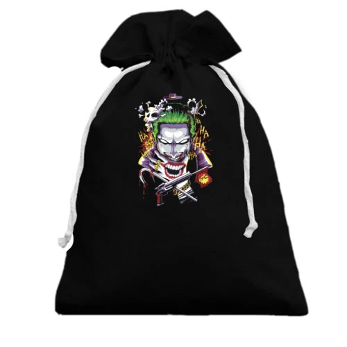 Подарочный мешочек, Черный, Joker smile art