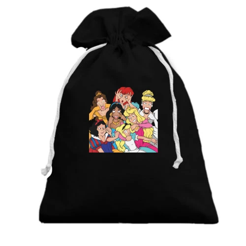Подарочный мешочек, Черный, Disney princess art