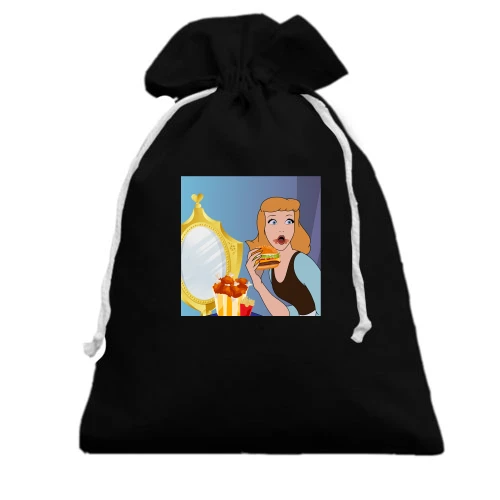 Подарочный мешочек, Черный, Cinderella eating