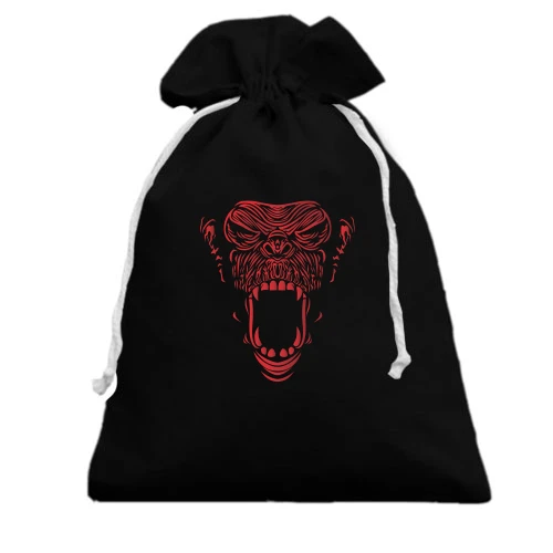 Подарочный мешочек Monkey red lines art