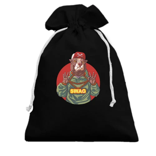 Подарочный мешочек, Черный, Bulldog SWAG