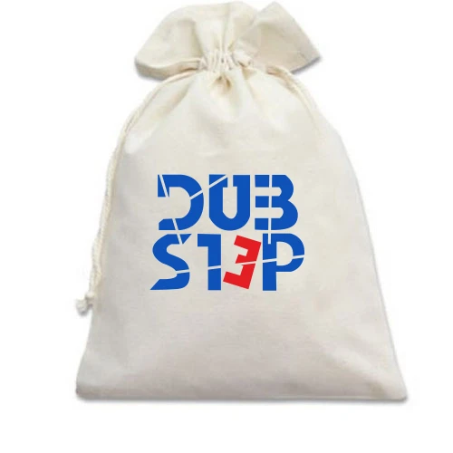 Подарунковий мішечок із графічним написом DUB STEP у трафаретному стилі