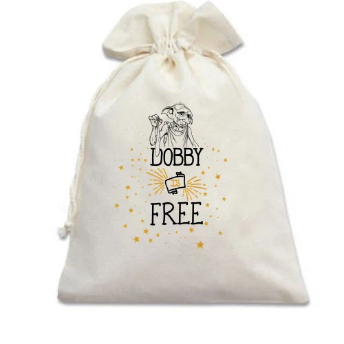 Подарунковий мішечок, білий, Dobby is free - Добі вільний!