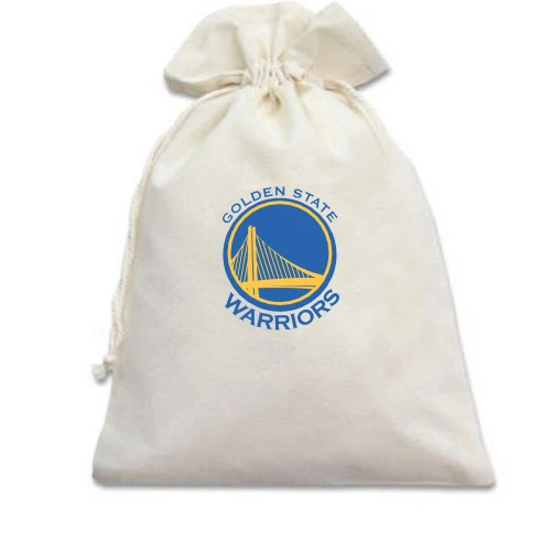 Подарунковий мішечок, білий, з кольоровим логотипом Golden State Warriors