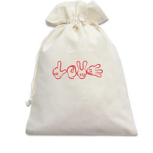 Подарочный мешочек Love из рук Микки