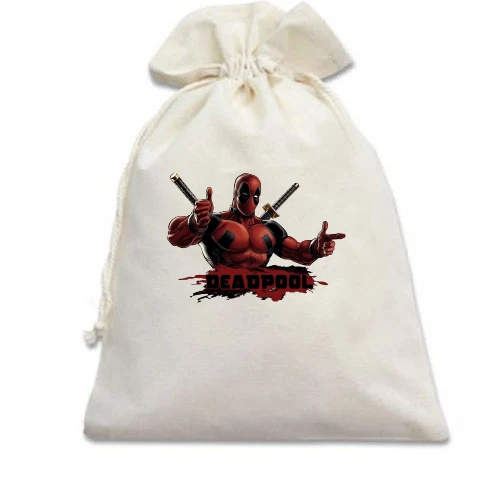 Подарочный мешочек, белый, DEADPOOL