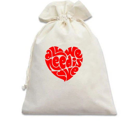 Подарунковий мішечок all we need is love (2)