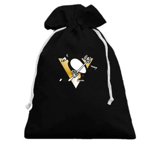 Подарочный мешочек, черный, Pittsburgh Penguins