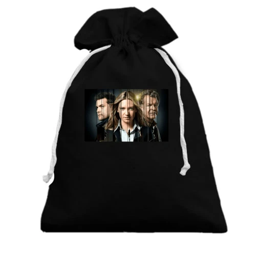 Подарочный мешочек, Черный, с героями сериала За Гранью (Fringe)