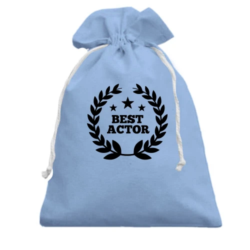 Подарочный мешочек, Голубой, для актёра с венком "BEST ACTOR"
