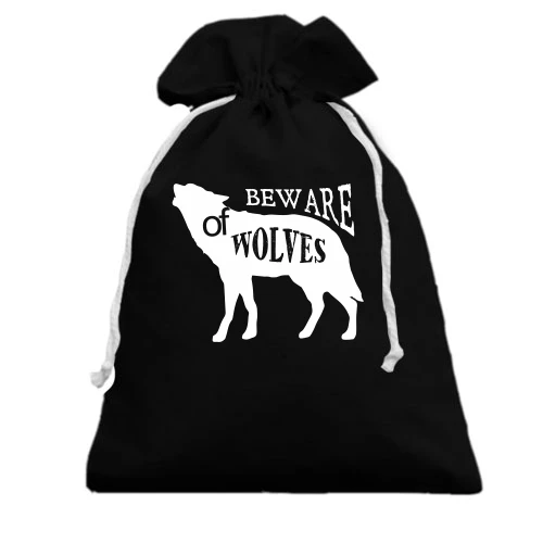 Подарунковий мішечок, Чорний, beware of wolves