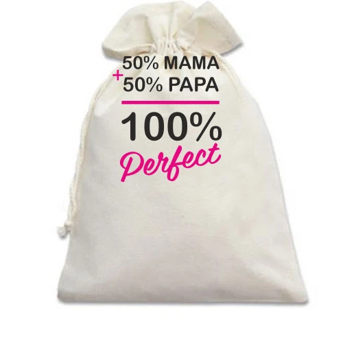 Подарочный мешочек, Белый, 50% мама + 50% папа