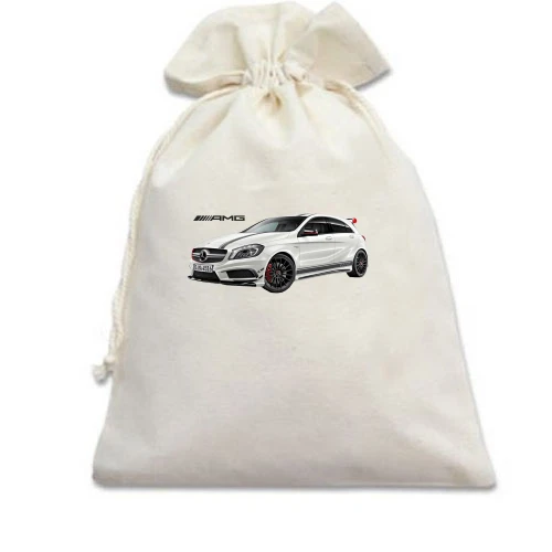 Подарочный мешочек, белый, Mercedes AMG