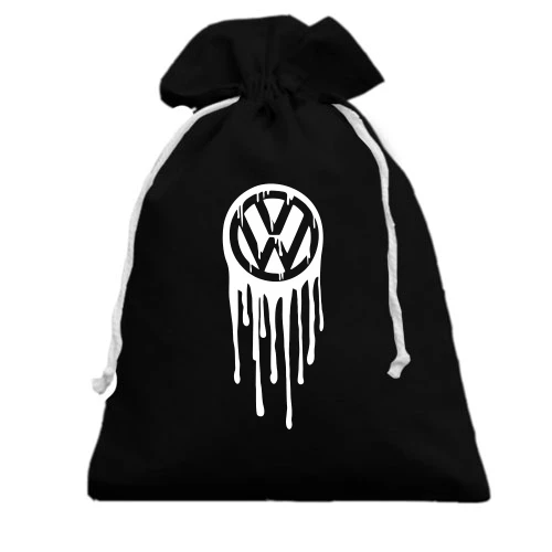 Подарочный мешочек, черный, Volkswagen с потеками