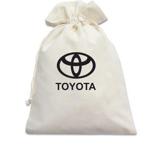 Подарочный мешочек, белый, Toyota (лого)