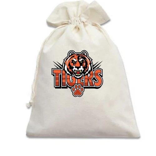 Подарочный мешочек, Белый, Tigers