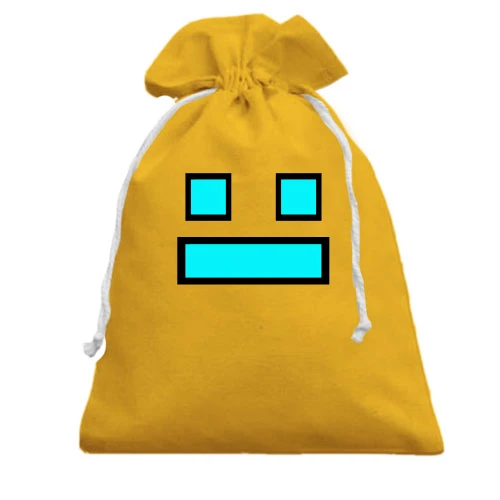 Подарунковий мішечок, Жовтий, «Geometry Dash Smile»