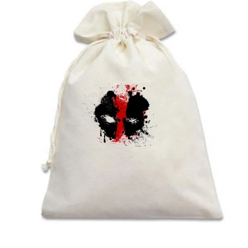 Подарочный мешочек, белый, Deadpool (art logo)