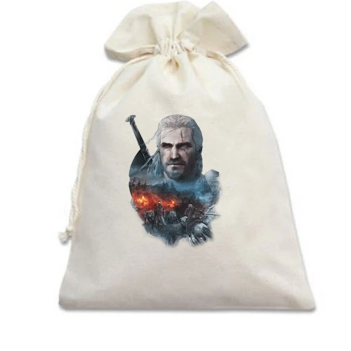 Подарочный мешочек, Белый, The Witcher 3 - Geralt