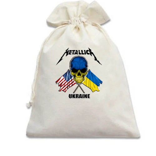 Подарочный мешочек, Белый, Metallica Ukraine