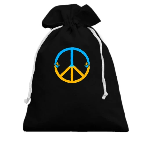 Подарочный мешочек, Черный, Peace Ukraine