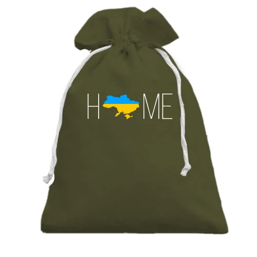 Подарочный мешочек, Хаки, с картой Украины - Home