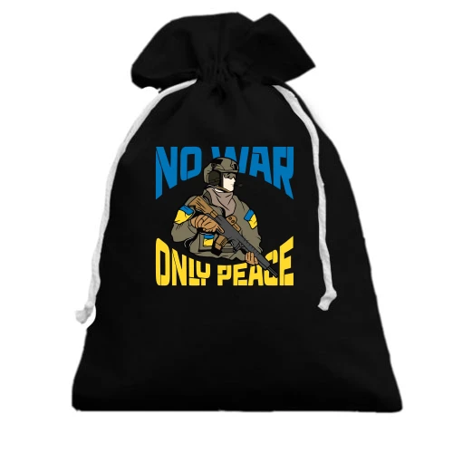 Подарочный мешочек, Черный, No war - only peace