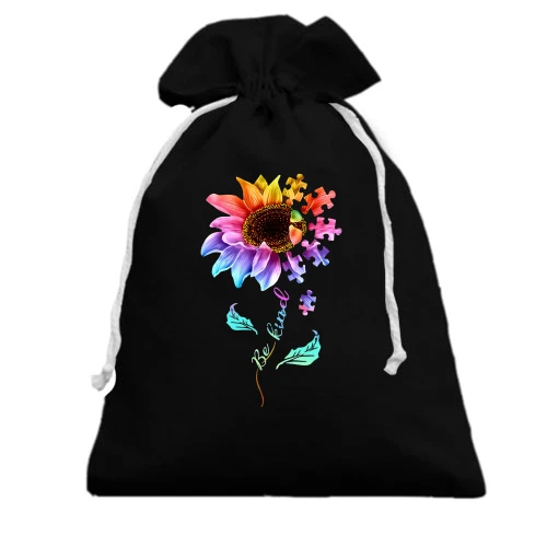 Подарочный мешочек, Черный, Be Kind