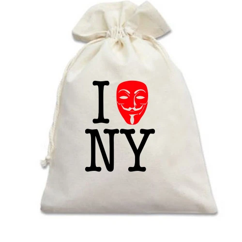 Подарочный мешочек, белый, I Anonymous NY