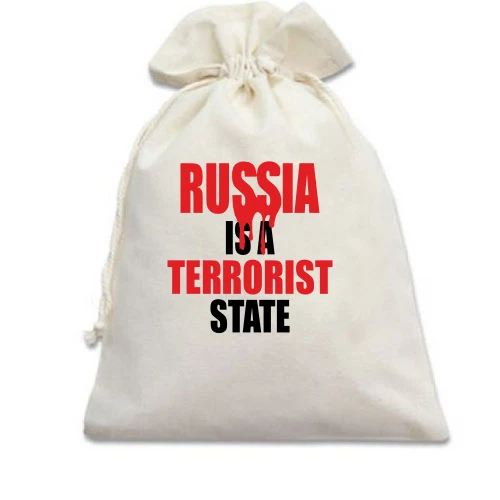 Подарунковий мішечок, білий, Russia is a Terrorist State