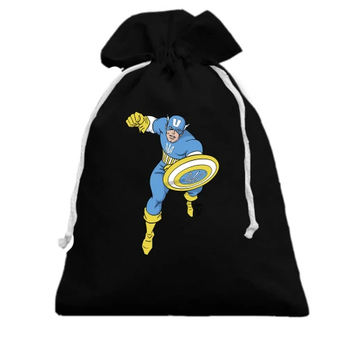 Подарочный мешочек, Черный, Captain Ukraine