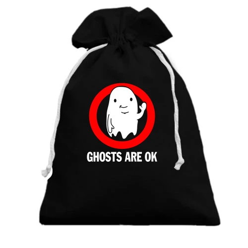 Подарунковий мішечок, Чорний, ghosts are ok