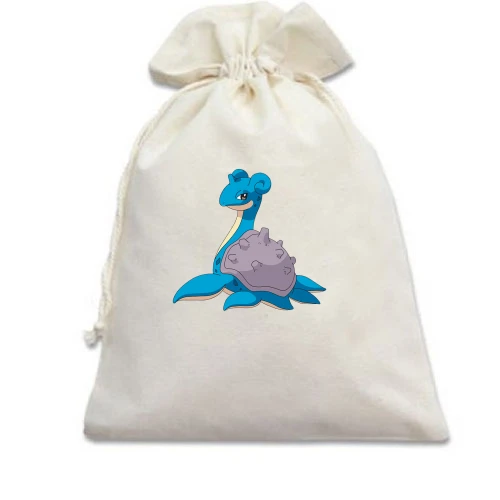 Подарочный мешочек, белый, с покемоном Лапрас (Lapras)