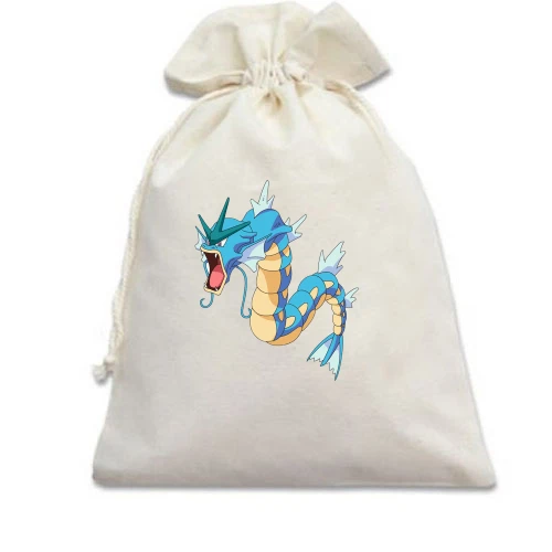 Подарочный мешочек, белый, с покемоном Гярадос (Gyarados)