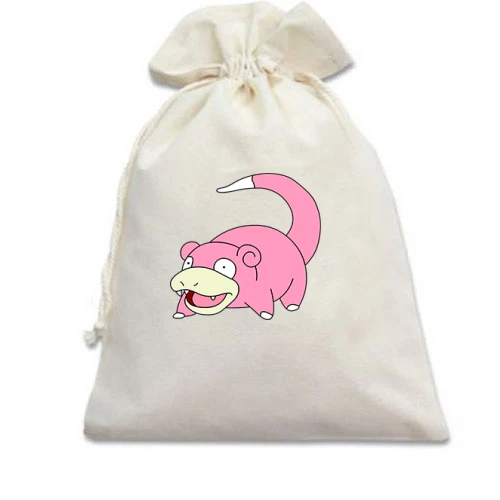 Подарочный мешочек, белый, со Слоупоком (Slowpoke)