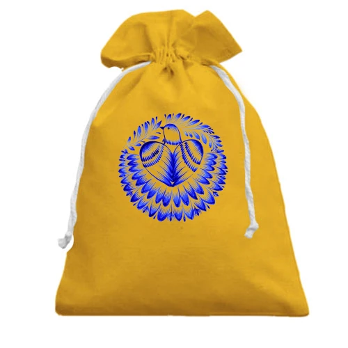 Подарунковий мішечок, жовтий, Птах (писанка)