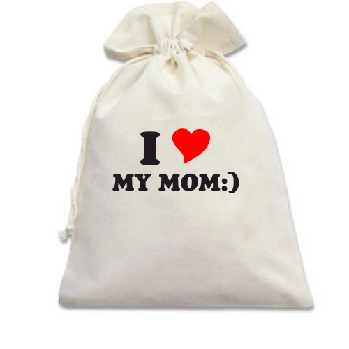 Подарунковий мішечок, Білий, I love my mom